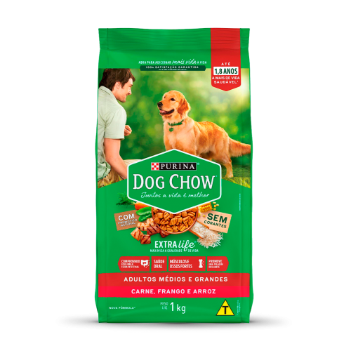 Dog Chow Ração Premium Especial para Cães Adultos Médios e Grandes SABOR Carne, Frango e Arroz 15 kg 
